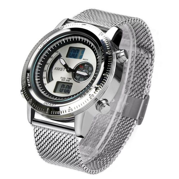 wristwatches amst cross border watch wholesale multi functional men's quartz electronic student waterproof mesh, Slivery;brown
wristwatches amst cross border watch wholesale multi functional men's quartz electronic student waterproof mesh, Slivery;brown