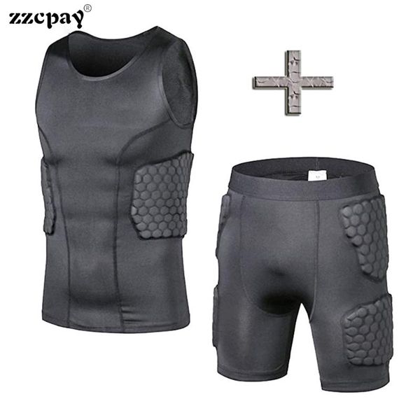gym clothing male tight vest honeycomb protective gear training shorts suit men's football basketball extreme sports anti-collision wea, White;black
gym clothing male tight vest honeycomb protective gear training shorts suit men's football basketball extreme sports anti-collision wea, White;black