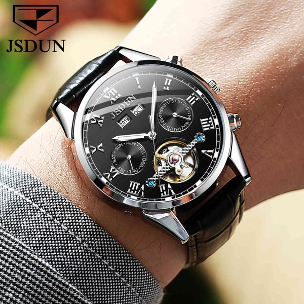 jsdun brand mechanical sapphire automatic watch men leather 30 atm waterproof classic wristwatch reloj hombre, Slivery;brown
jsdun brand mechanical sapphire automatic watch men leather 30 atm waterproof classic wristwatch reloj hombre, Slivery;brown