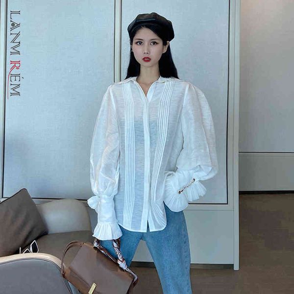 women white blouse lapel lantern sleeve loose fit lady shirt fashion spring summer arrivals 2e1968 210507
women white blouse lapel lantern sleeve loose fit lady shirt fashion spring summer arrivals 2e1968 210507