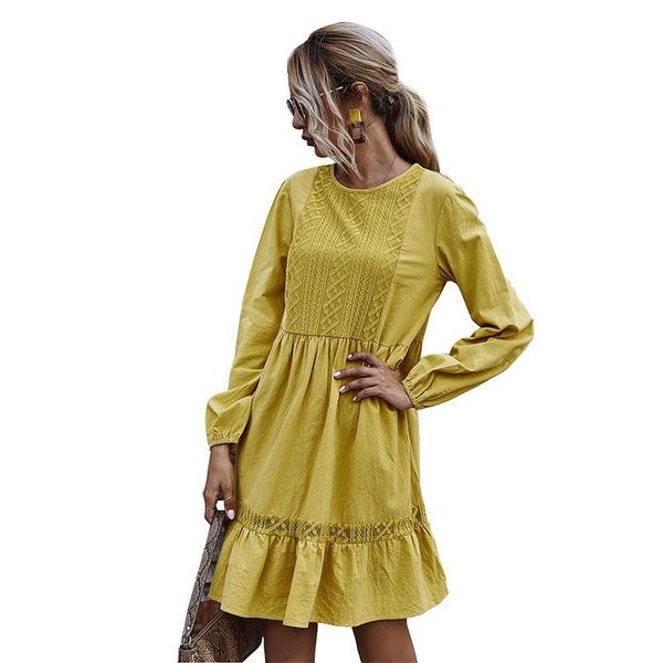 casual dresses 2021 round neck long sleeve women's fashion loose elegant party dress autumn and winter lace ruffle, Black;gray
casual dresses 2021 round neck long sleeve women's fashion loose elegant party dress autumn and winter lace ruffle, Black;gray
