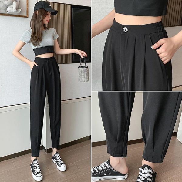 corset suit pants women's high waist show thin 2021 spring and summer korean loose harem leisure sports & capris, Black;white
corset suit pants women's high waist show thin 2021 spring and summer korean loose harem leisure sports & capris, Black;white
