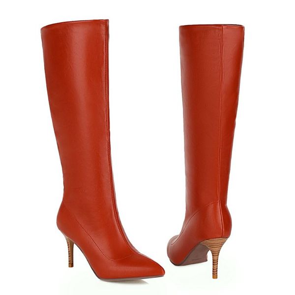 size 34-43 women knee boots pointed toe thin high heel slip on shoes warm winter boots women fashion party footwear, Black
size 34-43 women knee boots pointed toe thin high heel slip on shoes warm winter boots women fashion party footwear, Black