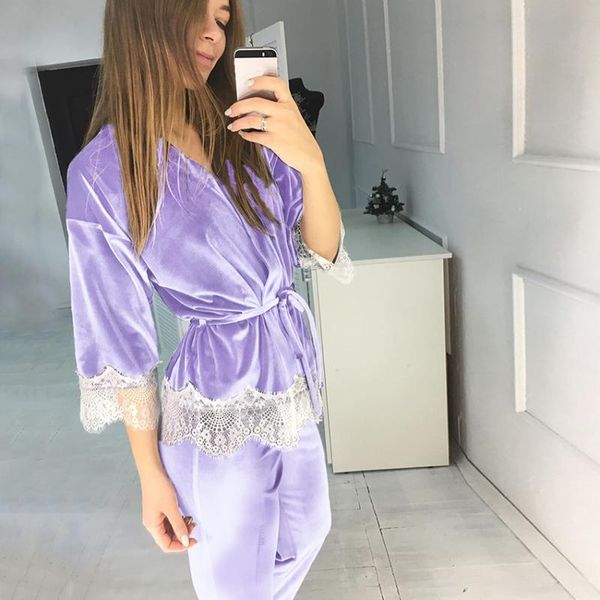 women's sleepwear purple lace pajamas, velvet robe sets, bathrobes, trousers, spring 2021 pajamas, Black;red
women's sleepwear purple lace pajamas, velvet robe sets, bathrobes, trousers, spring 2021 pajamas, Black;red