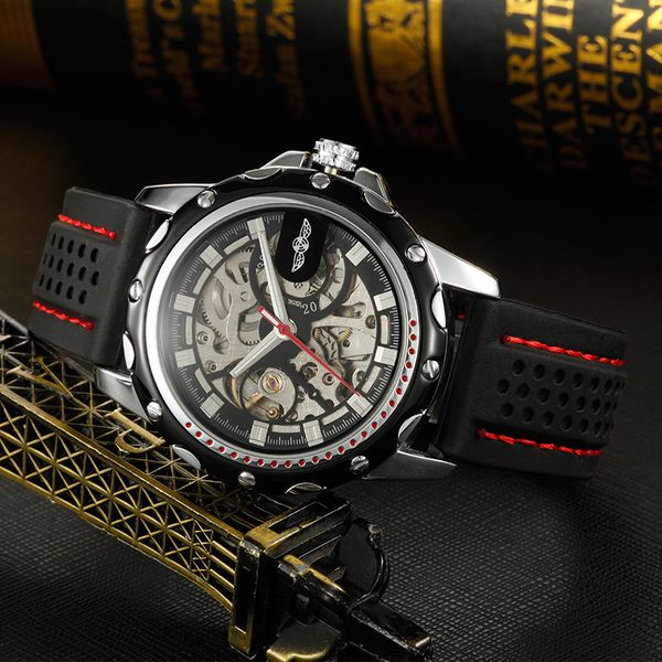 comanche mechanical watch men's hollow out gift, Slivery;brown
comanche mechanical watch men's hollow out gift, Slivery;brown