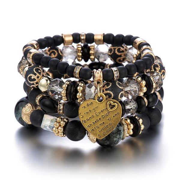 crystal love peach charms bracelets fashion heart bohemian ethnic design beaded bracelet bangles for women multilayer mens frosted beads jew, Black
crystal love peach charms bracelets fashion heart bohemian ethnic design beaded bracelet bangles for women multilayer mens frosted beads jew, Black