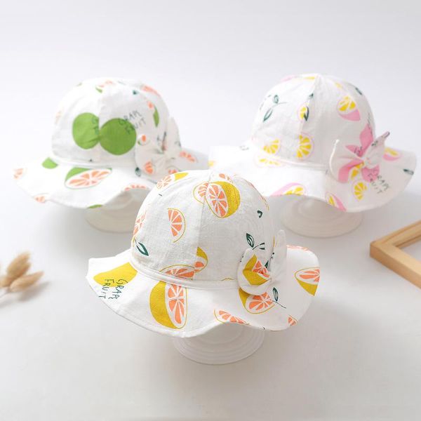 cute fruit printed baby cap spring summer kids children bucket hat soft cotton breathable bows toddler fisherman sun caps & hats, Yellow
cute fruit printed baby cap spring summer kids children bucket hat soft cotton breathable bows toddler fisherman sun caps & hats, Yellow