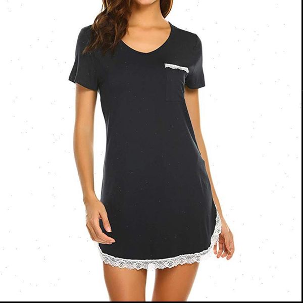 soft dress cotton solid womens sleepwears color lace stitching v neck short sleeve nightwear lingerie home clothing, Black;red
soft dress cotton solid womens sleepwears color lace stitching v neck short sleeve nightwear lingerie home clothing, Black;red