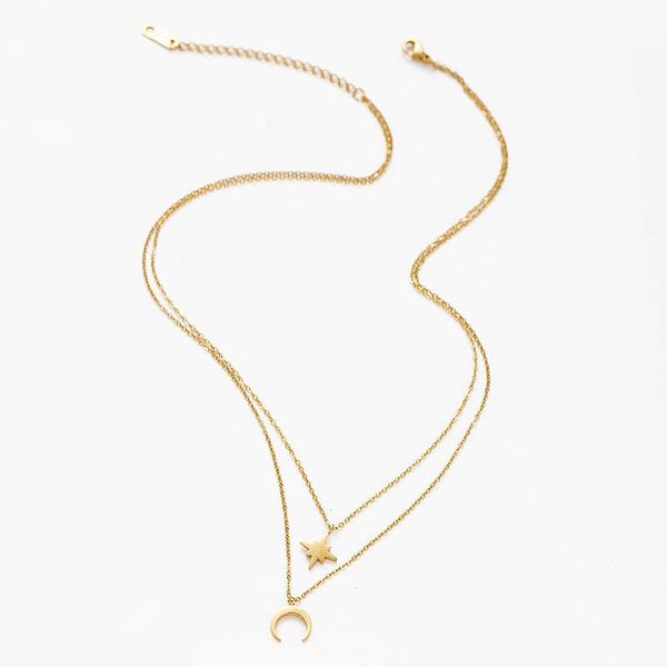 pendant necklaces 2021 stainless steel moon star layered necklace for women girl gold charm choker & pendants fashion jewelry gift, Silver
pendant necklaces 2021 stainless steel moon star layered necklace for women girl gold charm choker & pendants fashion jewelry gift, Silver