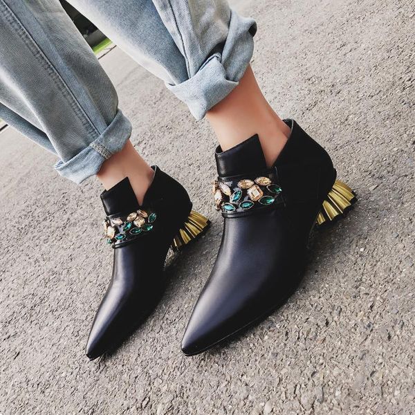 dress shoes plus szie 34-43 women's genuine leather slip-on pumps crystral buckle autumn female high heeled pointed toe, Black
dress shoes plus szie 34-43 women's genuine leather slip-on pumps crystral buckle autumn female high heeled pointed toe, Black