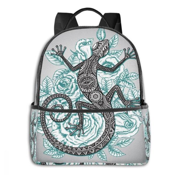 backpack ethnic tribal lizard with mint roses flowers boy girl school bag for teenager student shoulder travel
backpack ethnic tribal lizard with mint roses flowers boy girl school bag for teenager student shoulder travel