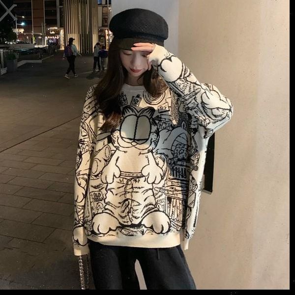cute women sweaters sweater winter korean style streetwear casual cartoon cat printed long sleeve knitted pullover jumper t434, White;black
cute women sweaters sweater winter korean style streetwear casual cartoon cat printed long sleeve knitted pullover jumper t434, White;black