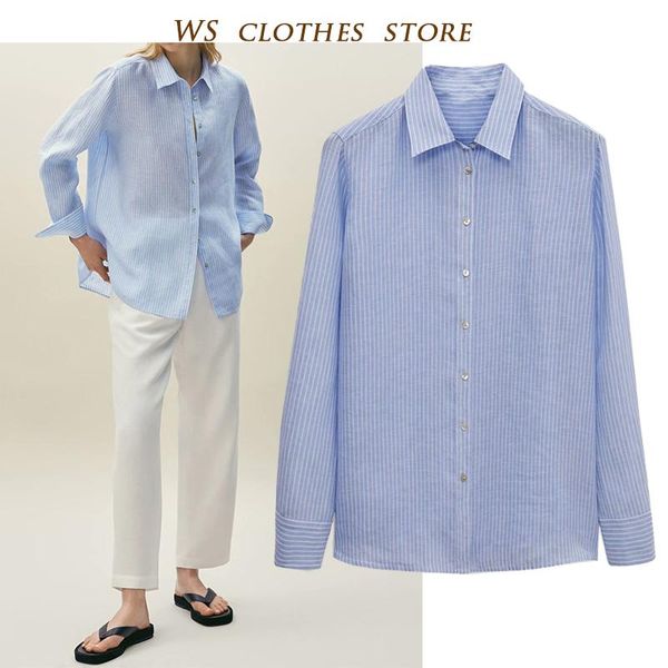 women's blouses & shirts md2021fashion simple blue stripe front button fitted cotton blouse female england style casual turn-down colla, White
women's blouses & shirts md2021fashion simple blue stripe front button fitted cotton blouse female england style casual turn-down colla, White