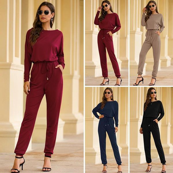 autumn pocket long sleeve womens rompers high waist loose slim leg fashion clothes solid romper, Black;white
autumn pocket long sleeve womens rompers high waist loose slim leg fashion clothes solid romper, Black;white