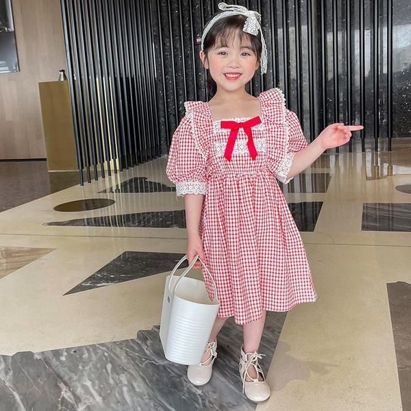 girl's dresses korean mother and child dress 2021 summer plaid bow baby kids clothes 0-9 years old short sleeve children's clothin, Red;yellow
girl's dresses korean mother and child dress 2021 summer plaid bow baby kids clothes 0-9 years old short sleeve children's clothin, Red;yellow