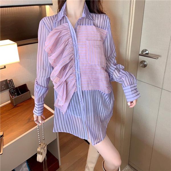 women's blouses & shirts femme striped long blusas mujer de moda plus size spring autumn ruffles fashion brand women chemisiers et, White
women's blouses & shirts femme striped long blusas mujer de moda plus size spring autumn ruffles fashion brand women chemisiers et, White
