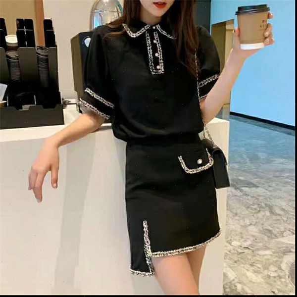 cbafu fashion arrival knitted set women tracksuits short sleeve black asymmetrical skirt suit 2 piece knitting d817, Gray 
cbafu fashion arrival knitted set women tracksuits short sleeve black asymmetrical skirt suit 2 piece knitting d817, Gray