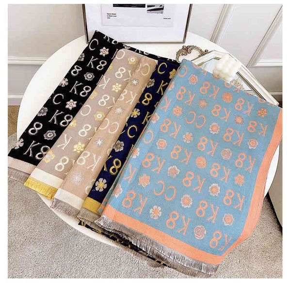 design korean cashmere imitation scarf women's autumn and long warm two-color dual-purpose double-sided shawl thickened printing new jx, Blue;gray
design korean cashmere imitation scarf women's autumn and long warm two-color dual-purpose double-sided shawl thickened printing new jx, Blue;gray