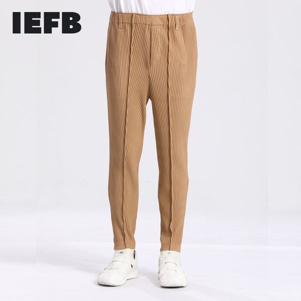 iefb japanese streetwear fashion pleated casual pants men's spring summer slim elastic waist solid color trouers 9y6728 210524, Black
iefb japanese streetwear fashion pleated casual pants men's spring summer slim elastic waist solid color trouers 9y6728 210524, Black