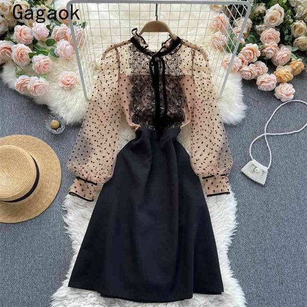 dress women summer stand edible tree fungus puff sleeve vintage dresses fashion elegant wild chic vestidos 210531, Black;gray
dress women summer stand edible tree fungus puff sleeve vintage dresses fashion elegant wild chic vestidos 210531, Black;gray