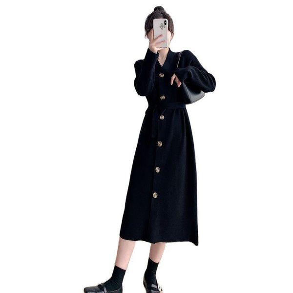 casual dresses 2021 autumn and winter mid length dress fashion versatile elegant knitted women's, Black;gray
casual dresses 2021 autumn and winter mid length dress fashion versatile elegant knitted women's, Black;gray