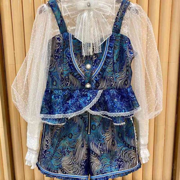 truevoker women runway fashion prom short set perspective lace blue totem print jacquard ruffles + shorts party et 210602, White
truevoker women runway fashion prom short set perspective lace blue totem print jacquard ruffles + shorts party et 210602, White