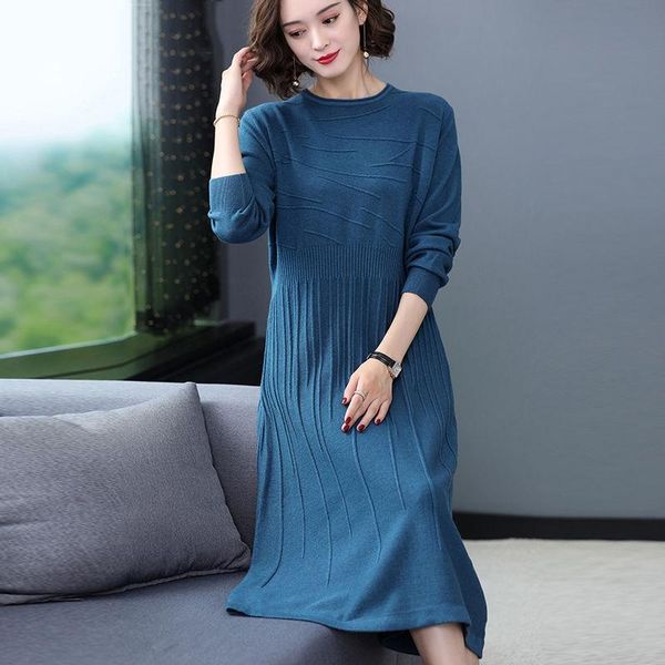 casual dresses 2021 autumn winter women's long sleeve sweater pullovers female knitted dress ladies solid thicken warm z731, Black;gray
casual dresses 2021 autumn winter women's long sleeve sweater pullovers female knitted dress ladies solid thicken warm z731, Black;gray