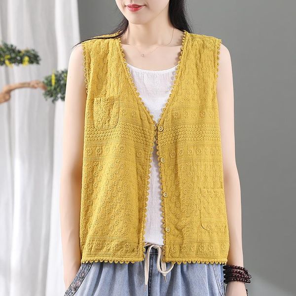 women's vests 2021 summer women vest thin embroidery v-neck cardigan retro cotton linen sleeveless fashion blouse yoyikamomo, Black;white
women's vests 2021 summer women vest thin embroidery v-neck cardigan retro cotton linen sleeveless fashion blouse yoyikamomo, Black;white