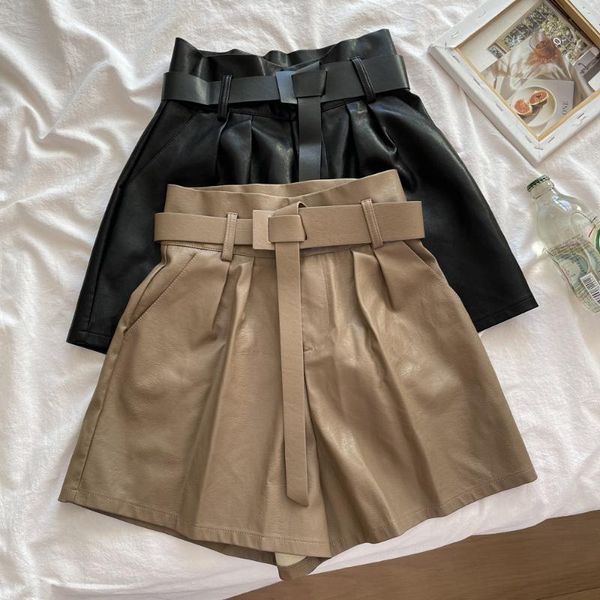 women's shorts chic party club black pu leather women 2021 autumn winter high waist female femme solid casual mujer, White;black
women's shorts chic party club black pu leather women 2021 autumn winter high waist female femme solid casual mujer, White;black