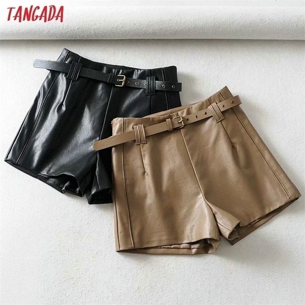 tangada women brown pu leather skirt shorts with belt zipper female high waist ladies casual 1y07 220304, White;black
tangada women brown pu leather skirt shorts with belt zipper female high waist ladies casual 1y07 220304, White;black