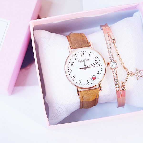 wristwatches fashion watch ladies bracelet heart shape clock student cute watches trending women casual hour relojes para mujer, Slivery;brown
wristwatches fashion watch ladies bracelet heart shape clock student cute watches trending women casual hour relojes para mujer, Slivery;brown