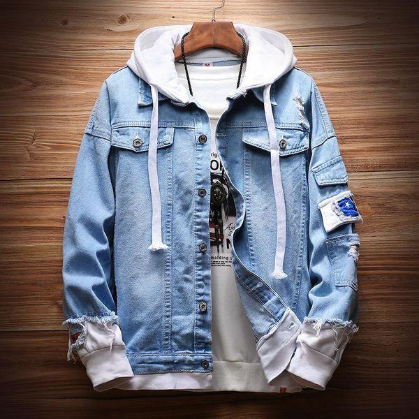 men's jackets denim jacket spring japanese loose trend students fake two hooded 7z7z, Black;brown
men's jackets denim jacket spring japanese loose trend students fake two hooded 7z7z, Black;brown