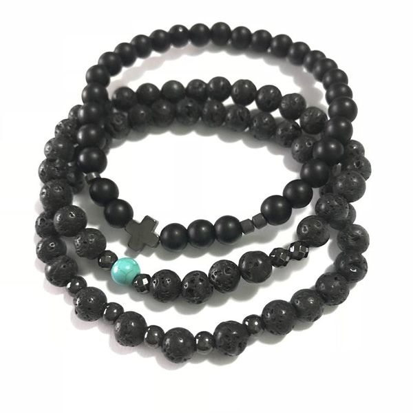 beaded, strands fashion cross charm blue turquoises bracelet for men natural black lava stone beads bracelets bangles yoga jewelry
beaded, strands fashion cross charm blue turquoises bracelet for men natural black lava stone beads bracelets bangles yoga jewelry
