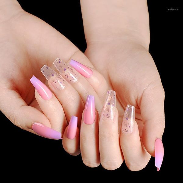 24pcs ballet pink gradient color gold foil fake nails irregular platinum flake wearable ladies nail art decor tn1, Red;gold
24pcs ballet pink gradient color gold foil fake nails irregular platinum flake wearable ladies nail art decor tn1, Red;gold