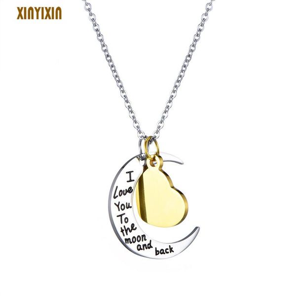 pendant necklaces love letter moon heart necklace for women statement stainless steel choker couple collier femme jewelry gift, Silver
pendant necklaces love letter moon heart necklace for women statement stainless steel choker couple collier femme jewelry gift, Silver
