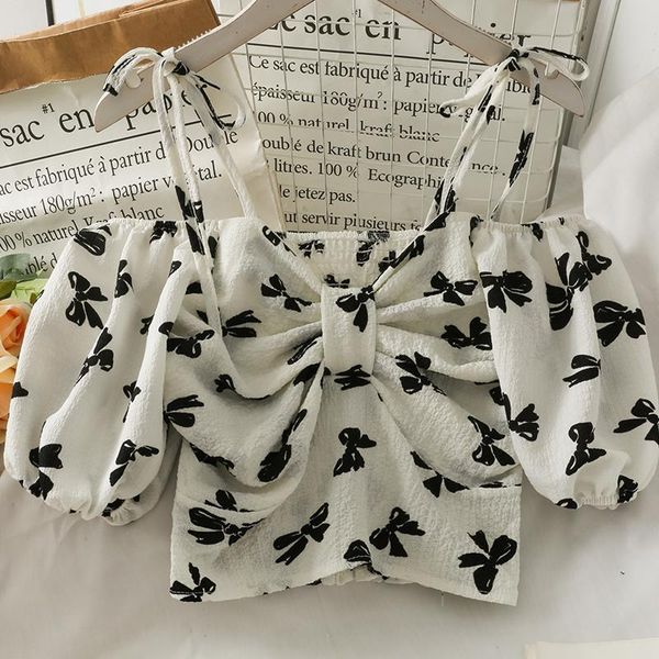 women's blouses & shirts korean design blouse women puff sleeve print short summer fashion streetwear slim ruched 2021, White
women's blouses & shirts korean design blouse women puff sleeve print short summer fashion streetwear slim ruched 2021, White