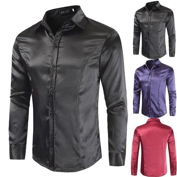 men's t-shirts breathable casual men solid-color shirt slim long-sleeve shirt spring autumn version imitation silk button fashion coat, White;black
men's t-shirts breathable casual men solid-color shirt slim long-sleeve shirt spring autumn version imitation silk button fashion coat, White;black