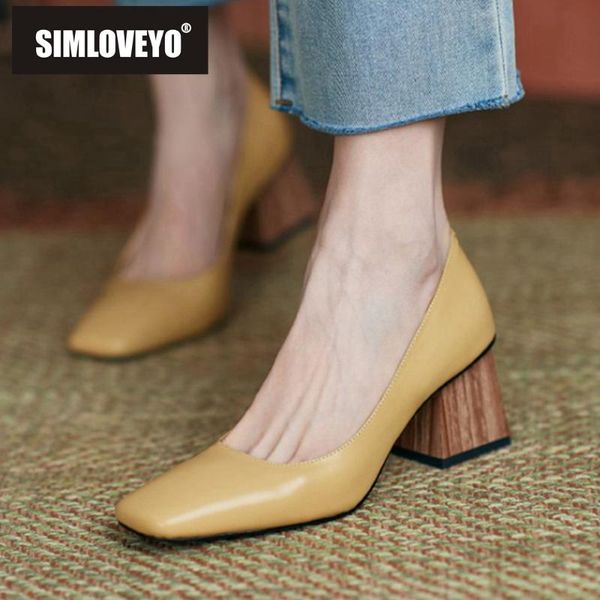 dress shoes simloveyo 2021 square toe slip on women genuine leather shallow ladies spring autumn concise wood high heels office, Black
dress shoes simloveyo 2021 square toe slip on women genuine leather shallow ladies spring autumn concise wood high heels office, Black
