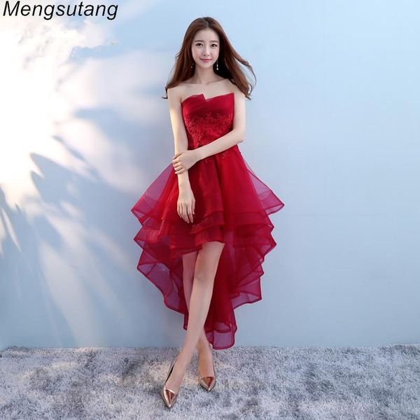 party dresses robe de soriee wine red lace up strapless short front long back elegant evening dress with appliques formal prom, White;black
party dresses robe de soriee wine red lace up strapless short front long back elegant evening dress with appliques formal prom, White;black