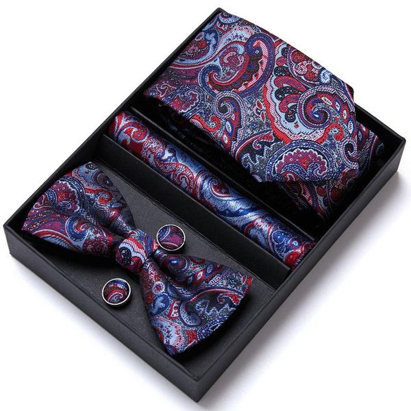 luxury red silk bow ties for men fashion wedding party gold necktie handkerchief cufflinks set mens in gift box, Black;gray
luxury red silk bow ties for men fashion wedding party gold necktie handkerchief cufflinks set mens in gift box, Black;gray