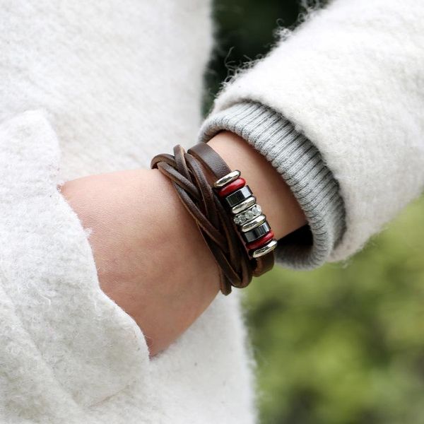 tennis genuine leather personality metal accessories vintage punk braided bracelets for men women arrival adjustable wrap, Golden;silver
tennis genuine leather personality metal accessories vintage punk braided bracelets for men women arrival adjustable wrap, Golden;silver