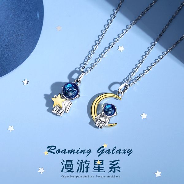 design jewelry astronaut astronaut couple necklace pair of male collarbone chains commemorate the minority pendant gift to his girlfriend, Silver
design jewelry astronaut astronaut couple necklace pair of male collarbone chains commemorate the minority pendant gift to his girlfriend, Silver