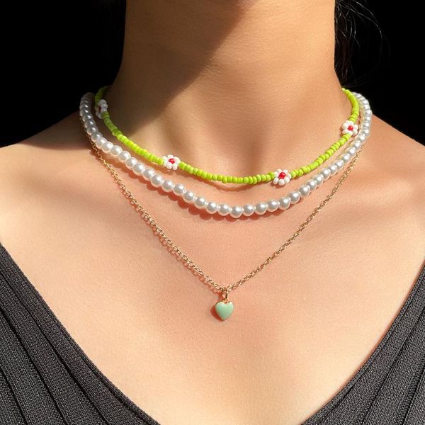 chains multilayered daisy flower beaded necklace for women girls handmade heart imitation pearl beads choker necklaces jewelry gift, Silver
chains multilayered daisy flower beaded necklace for women girls handmade heart imitation pearl beads choker necklaces jewelry gift, Silver