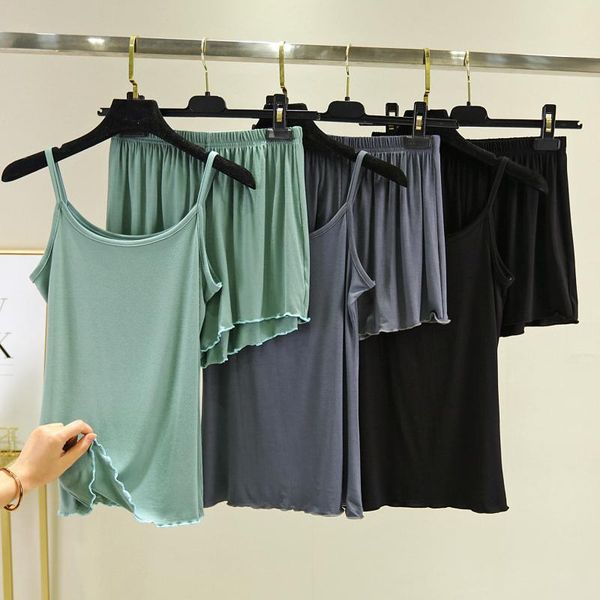 women's tracksuits cotton pajamas for women summer solid sleepwear pyjamas set tank shorts cute underwear soft sleeveless nightwear, Gray
women's tracksuits cotton pajamas for women summer solid sleepwear pyjamas set tank shorts cute underwear soft sleeveless nightwear, Gray