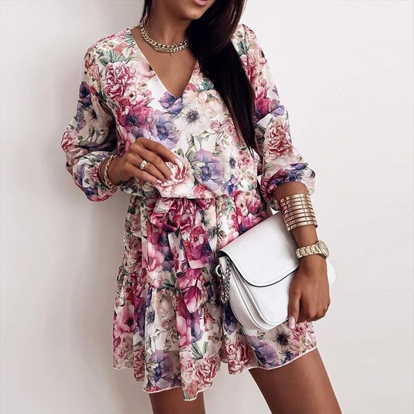 spring chiffon v neck women dresses flower print casual long sleeve short female boho leisure a line party vestidos, Black;gray
spring chiffon v neck women dresses flower print casual long sleeve short female boho leisure a line party vestidos, Black;gray