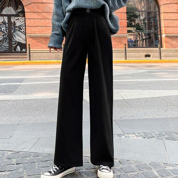women's pants & capris limiguyue winter woolen women loose straight wide leg korean high waisted black ankle length trousers -xxl k344, Black;white
women's pants & capris limiguyue winter woolen women loose straight wide leg korean high waisted black ankle length trousers -xxl k344, Black;white