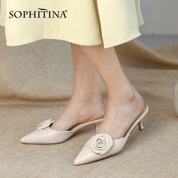 sophitina french elegant women's slippers camellia pointed toe fashion female shoes leather outside wear ladies shoes ao564 210513, Black
sophitina french elegant women's slippers camellia pointed toe fashion female shoes leather outside wear ladies shoes ao564 210513, Black