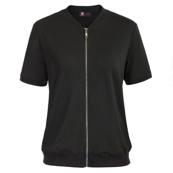 women's jackets kk women stylish baseball jacket short sleeve zip-up thin coat ribbed neckline openings hemline, Black;brown
women's jackets kk women stylish baseball jacket short sleeve zip-up thin coat ribbed neckline openings hemline, Black;brown