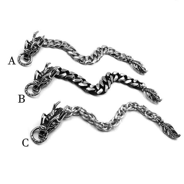 link, chain dragon head bracelet stainless steel titanium jewelry punk link biker mens boys wholesale 359b, Black
link, chain dragon head bracelet stainless steel titanium jewelry punk link biker mens boys wholesale 359b, Black