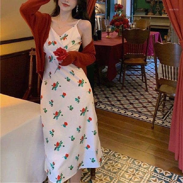 casual dresses french sweet vintage floral dress women spaghetti strap beach female 2021 summer office lady korean, Black;gray
casual dresses french sweet vintage floral dress women spaghetti strap beach female 2021 summer office lady korean, Black;gray